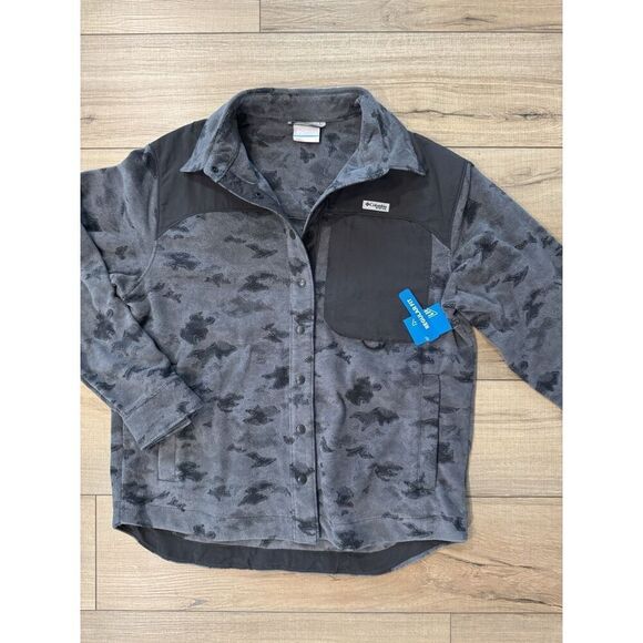 Columbia PFG Womens Black Hoodie Athletic Jacket L Large Tidal Fleece NWT - Picture 3 of 5